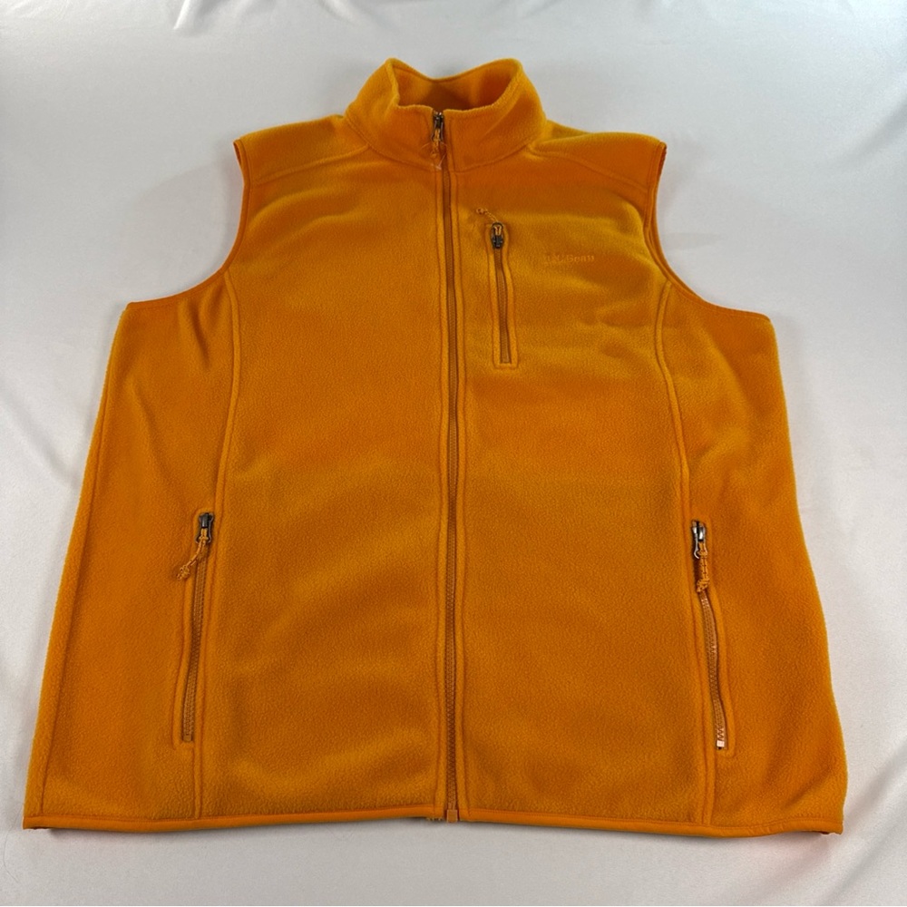 LL Bean Polartec Fleece Vest‎ Mens XL Gold Yellow Full Zip Gorp Outdoors